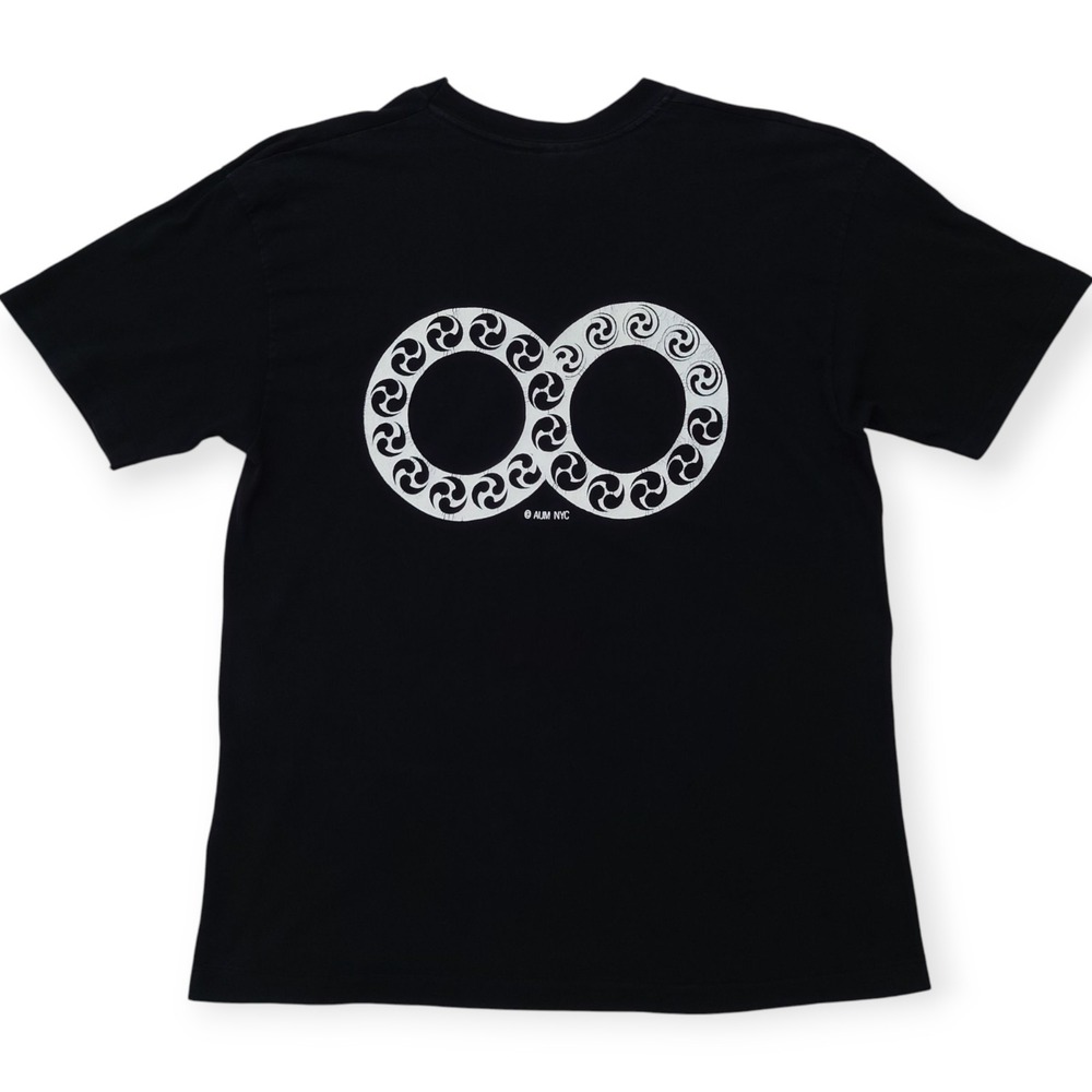 Vintage Hanes Om Aum Symbol Zen Center NYC T Shirt Large Black Single Stitch 90s